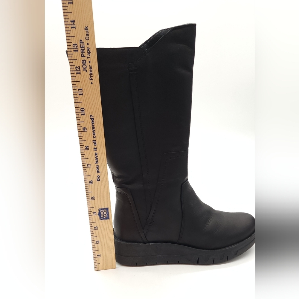Miz Mooz Lear Black Leather Zip Up Mid Calf Boots - Picture 7 of 10